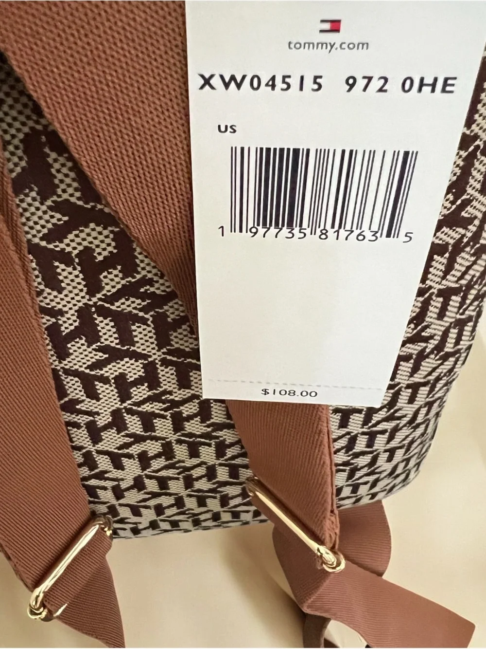 Tommy Hilfiger Brown Patterned  Backpack